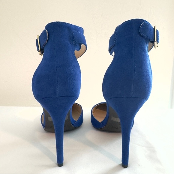 Dream Pairs NIB NWT Oppointed Ankle Cobalt Blue Suede Ankle Strap Heels Sz 9 - Picture 6 of 12